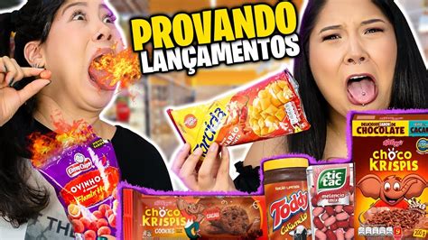 PROVANDO LANÇAMENTOS DO SUPERMERCADO Blog das irmãs YouTube