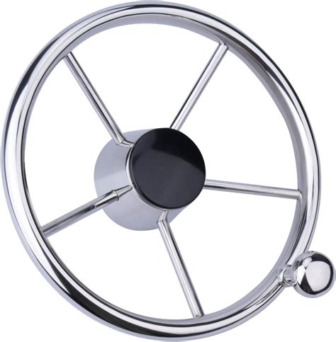 11 Stainless Steel Sport Boat Steering Wheel 5 Spoke Destroyer Style