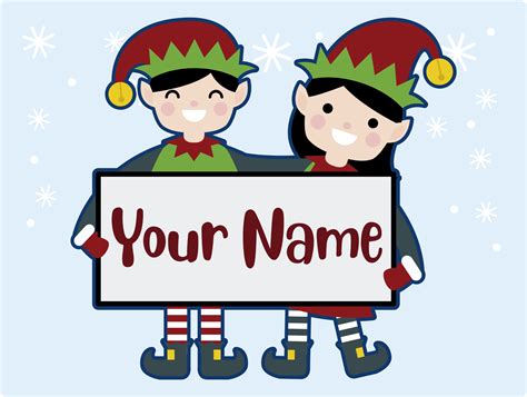 Christmas Elves Personalised With Name Christmas Rug TenStickers