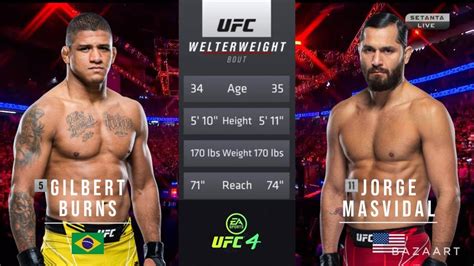 Gilbert Burns Vs Jorge Masvidal Full Fight Ufc 287 Youtube