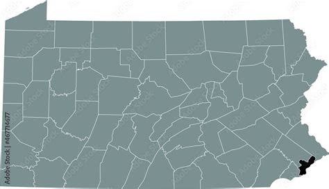 Black Highlighted Location Map Of The Philadelphia County Inside Gray