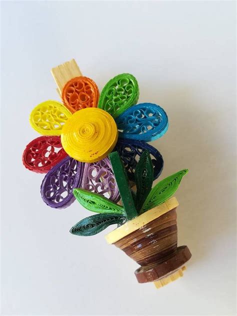 Fun Flower Handmade Quilling Paper Fridge Magnets Decorative Etsy