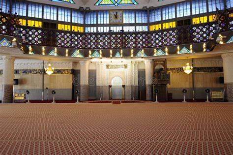 Interior of National Mosque of Malaysia or Masjid Negara. Editorial ...