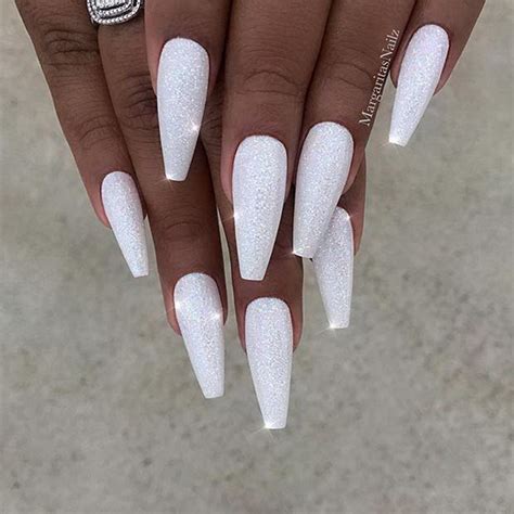 40 Impressive White Coffin Nail Designs Youll Flip For In 2020 For Creative Juice