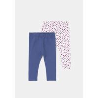 Legging bébé marine blanc 3 mois TEX BABY le lot de 2 leggings à Prix