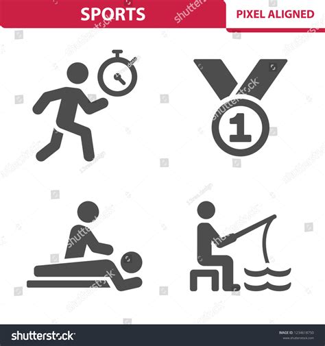 Sports Icons Professional Pixel Perfect Icons Stock Vector Royalty Free 1234618750 Shutterstock