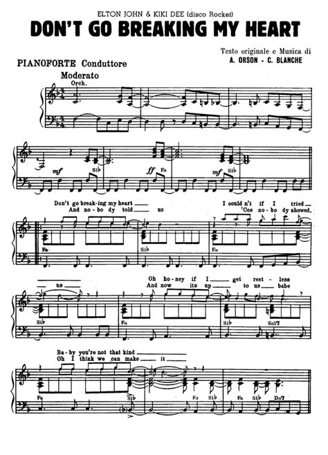 Dont Go Breaking My Heart Piano Sheet Music Easy Sheet Music