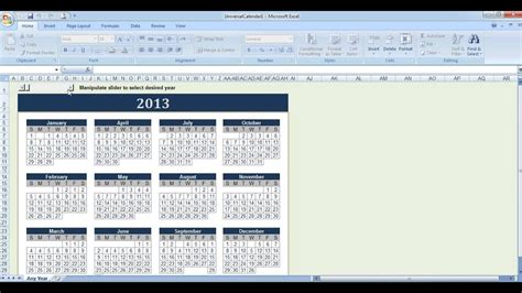 Cara Membuat Kalender Di Microsoft Excel Youtube