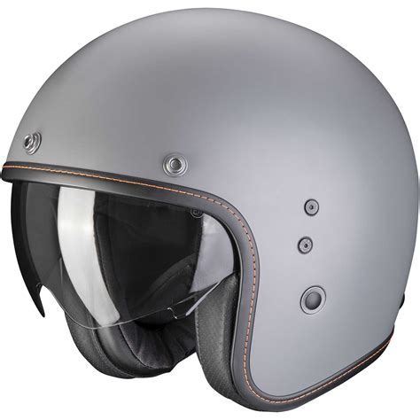 Motorcycle Helmet Jet Scorpion Belfast Evo Solid Matt Gray Cement For