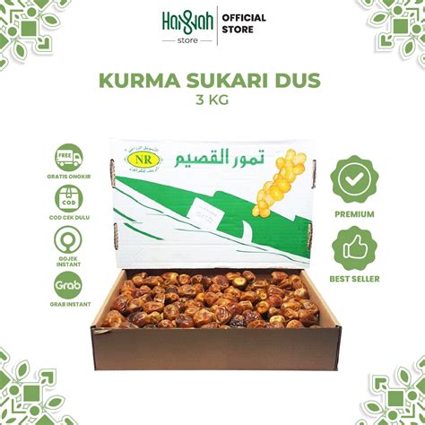 Jual Kurma Sukari Dus Kg Kurma Raja Sukari Basah Premium Date