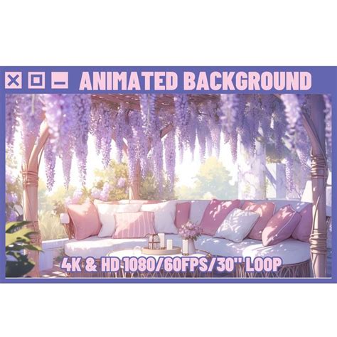 Animated Background Lofi Wisteria Sun Room Tea Time Flower Scene For