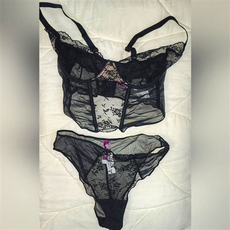 Adore Me Intimates Sleepwear Two Piece Sheer Lingerie Set Large Panty 3ddd Top Poshmark