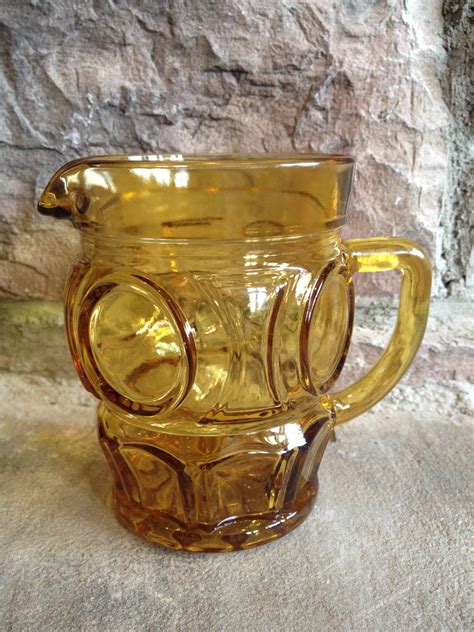 Vintage Amber Glass Creamer Mod Cream Pitcher Haute Juice