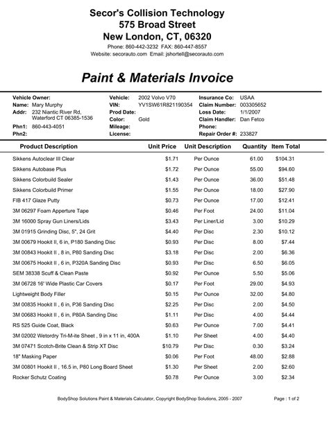 Free Printable Painting Invoice Templates Excel Word