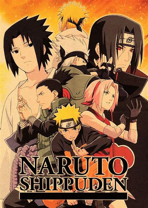 Naruto Anime Manga Poster Print Metal Posters Displate Retro