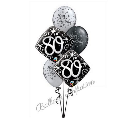 Th Elegant Black Silver Birthday Balloon Bouquet