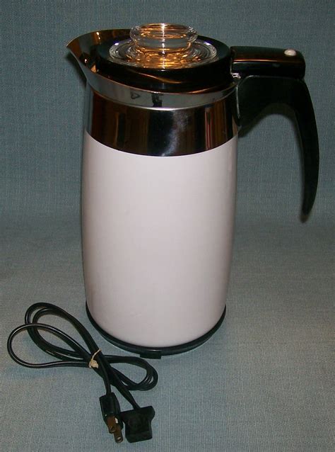 Corning Ware Winter Frost White Electric Coffee Percolator Cup P