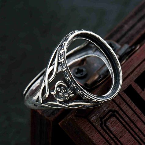 Sterling Silber Blumen Ring Fassung S Silber Ovale L Nette K Rbchen