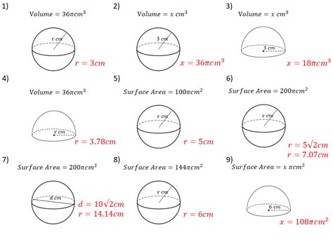 Surface Area Of A Sphere Worksheet