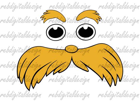 Lorax Mustache Outline Clipart