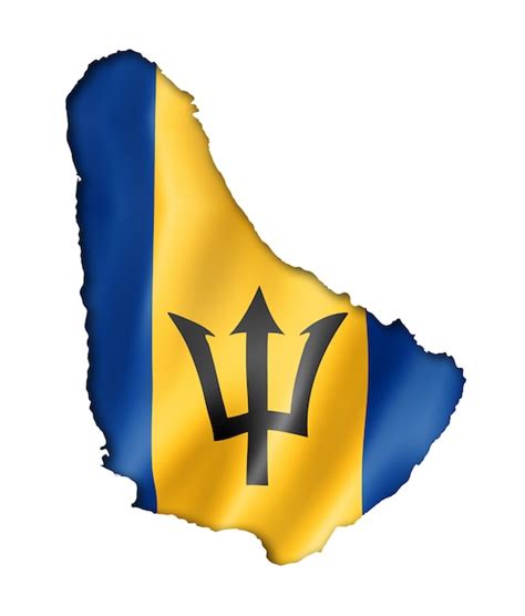 Barbados Flag Map