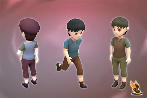 Stylized NPC Peasant Boy Tom GameDev Market