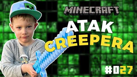 Gram z Tatą w Minecraft Survival Budowa Zagrody Atak Creepera i