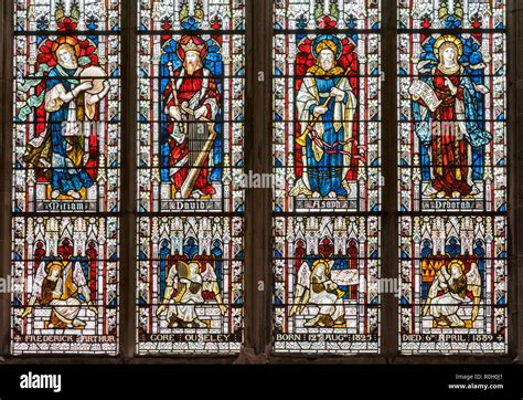 Herefordshire Uk Victorian Memorial Stained Glass Window In Hereford