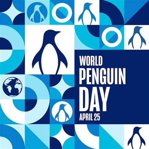 Dia Mundial Do Pinguim De Abril Conceito De Feriado Modelo Para