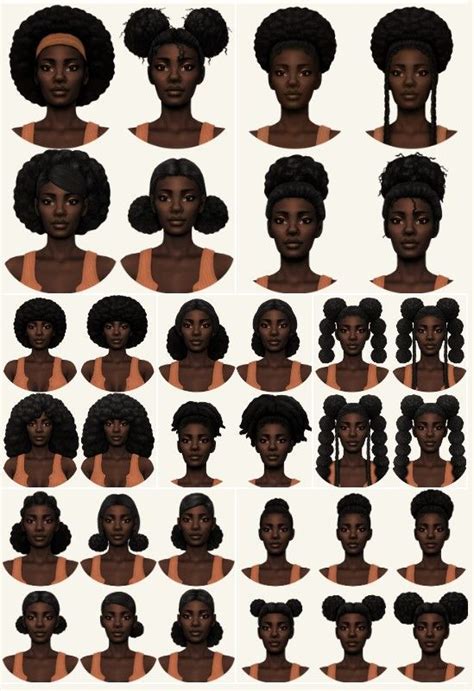 Afro Collection Afro Hair Sims 4 Cc Sims 4 Afro Hair Sims Hair