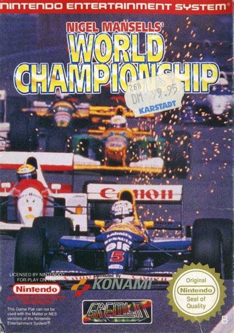 Nigel Mansell S World Championship Racing Nes Box Cover Art