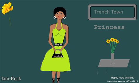 Jamaican Pretty Young Princess Stylish Anime Girl Jamaican Animation Library