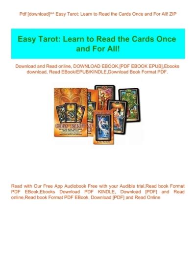 Pdf [download] Easy Tarot Learn To Read The Cards Once And For All Zip