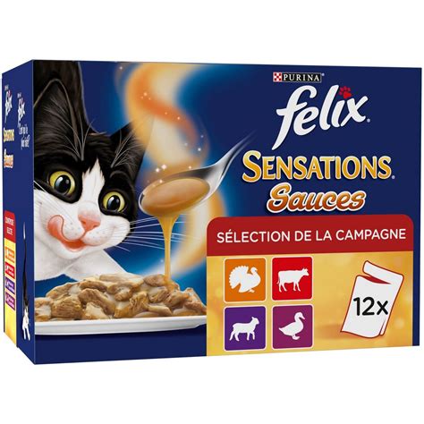 FELIX Felix Sensations Sauce Surprise Viande Sachets 12x100g Pas Cher