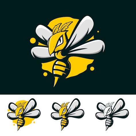 Logotipo Fuerte De Abeja Vector Premium