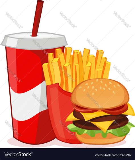 Hamburger French Fries And Soda Royalty Free Vector Image