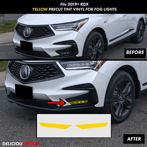 For Acura RDX 2019 2024 Yellow Fog Lights Front Overlays Vinyl Tint