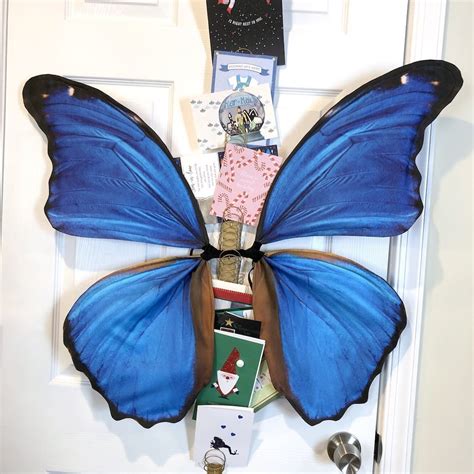 Both Sides Blue Butterfly Costume Wings for Halloween Morpho Medium ...