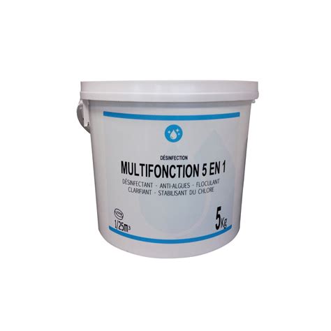 Chlore Multifonction 5 En 1 Galet De 250 Gr Seau De 5 Kg Gamme Blanche