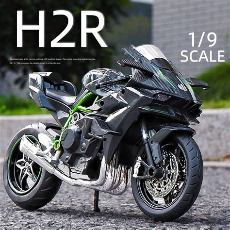 19 Large Scale Motor Kawasaki Ninja H2r Alloy Diecast Motorcycle Model Motorbike With Sound