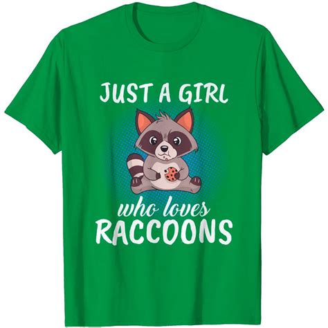 Just A Girl Who Loves Raccoons Pajama Clothes T Raccoon T Shirt Sold