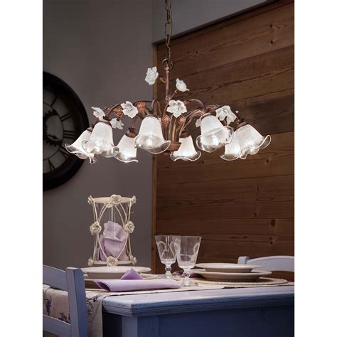 Lampadario Rustico Siena Di Ferroluce Con Luci Illumina Con Stile