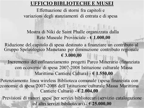 Comune Di Massa Marittima Variazione Di Bilancio N E Assessorato