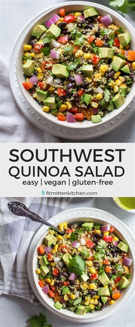 Southwest Quinoa Salad Cilantro Lime Dressing • Fit Mitten Kitchen