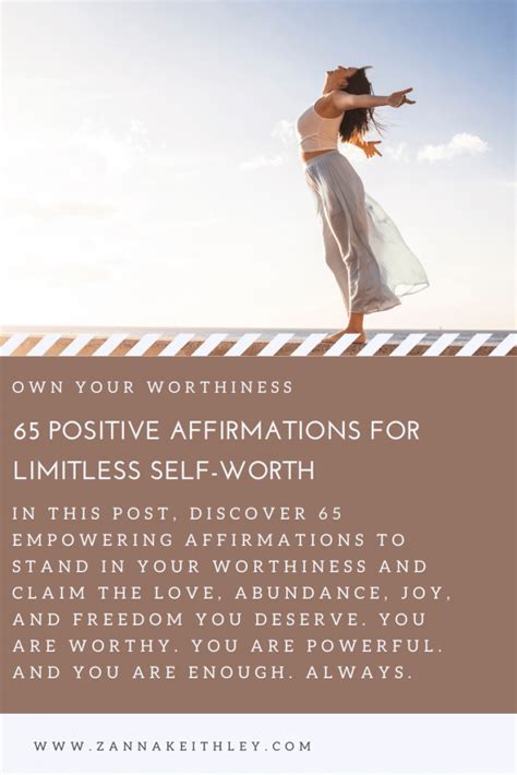 65 Positive Affirmations For Self Worth And Self Esteem