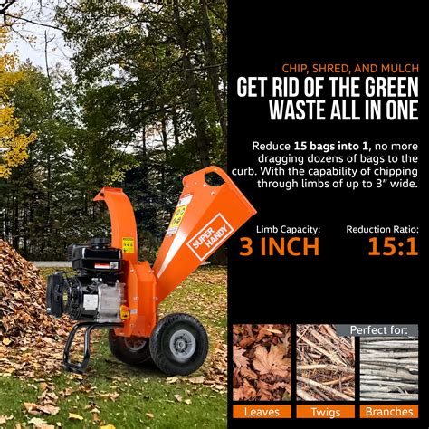 Snapklik Mini Wood Chipper Shredder Mulcher Heavy Duty 7HP