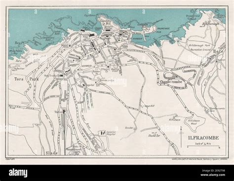 Ilfracombe Vintage Tourist Town City Plan Devon Ward Lock Old