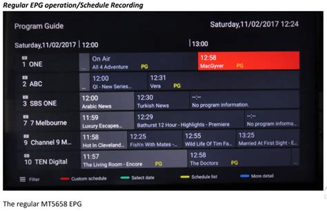 MT5658 EPG Operation Schedule Recording Kbase