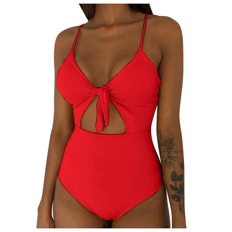 Women Sexy Printing Onepiece Bikini Push Up Bathing Swimwear High Waist