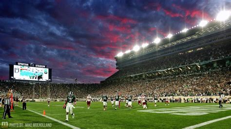 Michigan State Football Stadium At Night